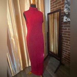 NWOT- Maroon long knit dress